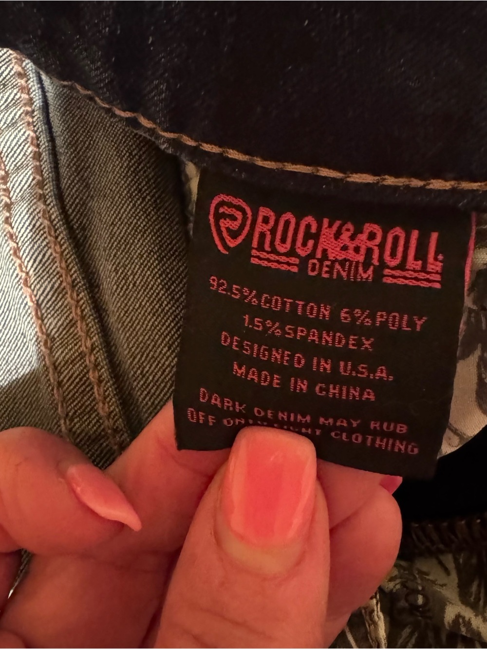NWT Rock & Roll Denim High Rise Flare Jeans Women’s 36x32 Dark Wash western - Picture 13 of 13